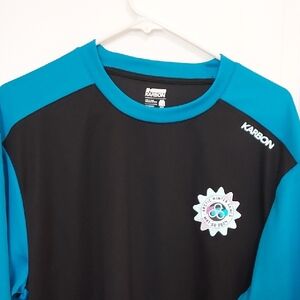 Karbon Black and Bright Blue Long Sleeve Shirt